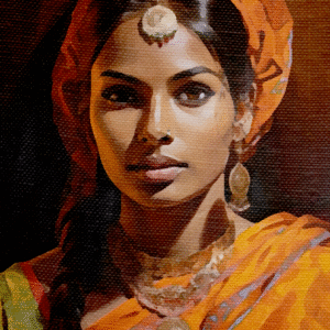 Traditional women portrait painting